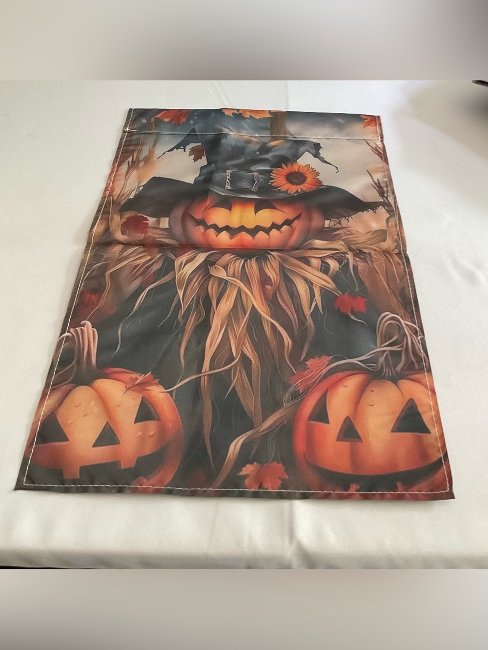 Halloween Jack-O'-Lantern Scarecrow Garden Flag